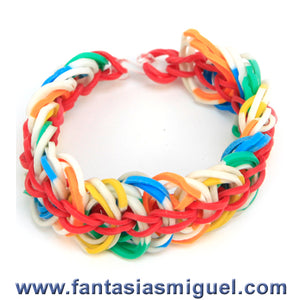 Pulsera Con Ligas En Forma De Monedas, Multicolor