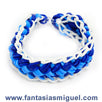 Fantasías Miguel Clave:CA1832 Pulsera Petalillo Azul Blanco  Con Ligas