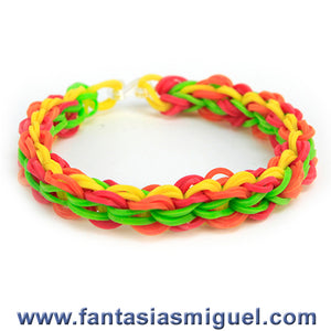 Pulsera Con Ligas Divertidas Lima - Rojo - Naranja - Amarillo