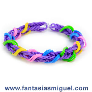 Pulsera Espina De Pescado Espiral Morado