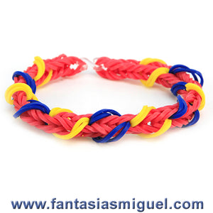 Pulsera Espina De Pescado Rojo - Amarillo