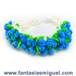 Pulsera Con Ligas Estrella Con Rocetas Azul - Limón