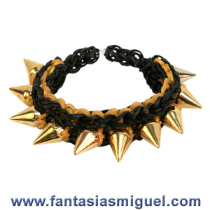 Pulsera Triple Con Ligas Divertidas Cadena Con Picos