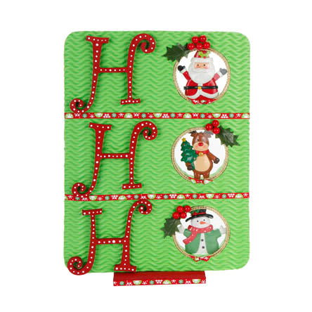 Letrero Ho-Ho-Ho Con Adornos Navideños De Masa