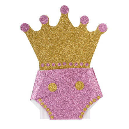 Invitación Para Baby Shower Rosa Con Corona