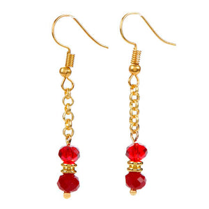 Aretes De Rondeles Rojo/Oro