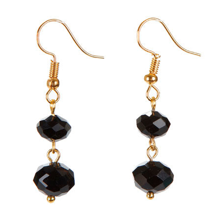 Aretes Cortos Con Rondeles Negros