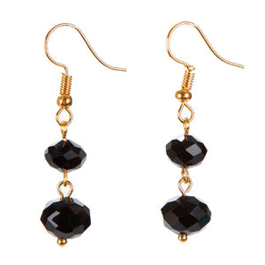 Aretes Cortos Con Rondeles Negros