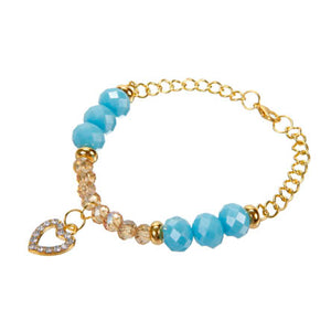 Pulsera De Rondeles Y Cadena Con Corazón