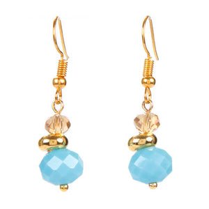 Aretes Con Rondeles Agua Y Miel