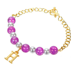 Pulsera De Cuentas Brillantes Con Letra
