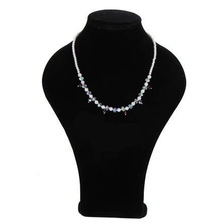 Collar De Perlas Y Cristales Morados