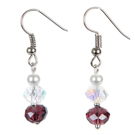 Aretes De Cristales Morados