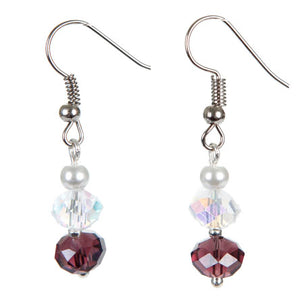 Aretes De Cristales Morados