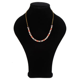 Collar De Rondeles Y Perlas Rosadas