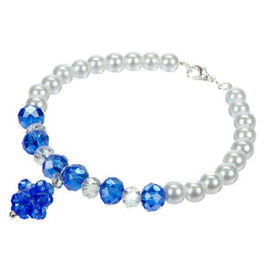 Pulsera De Perlas Con Cristales Zafiro