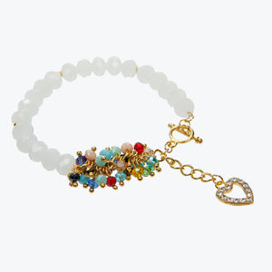Pulsera Blanca Con Engarces De Colores