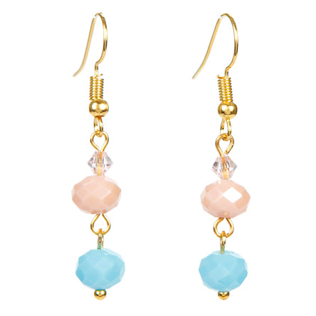 Aretes De Rondel Durazno Y Agua