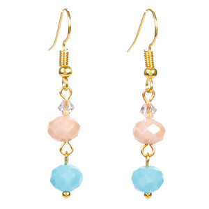 Aretes De Rondel Durazno Y Agua