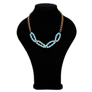 Collar Con Cadena Y Rondeles Durazno/Agua