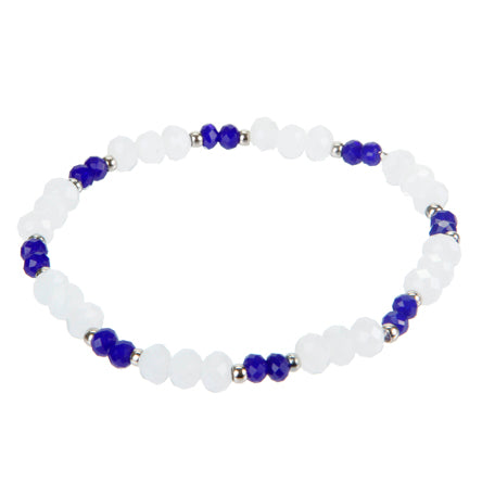 Pulsera De Cristales Blanco Y Azul
