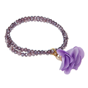 Pulsera De Rondel Cristal Morado/Lavanda
