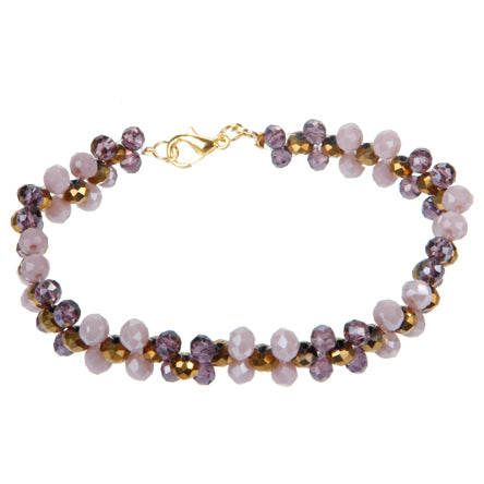Pulsera Con Tejido De Rondel De Cristales