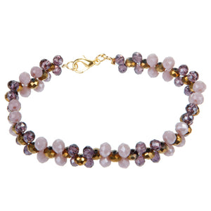 Pulsera Con Tejido De Rondel De Cristales