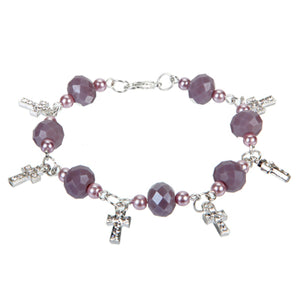 Pulsera De Cruces Con Cristal