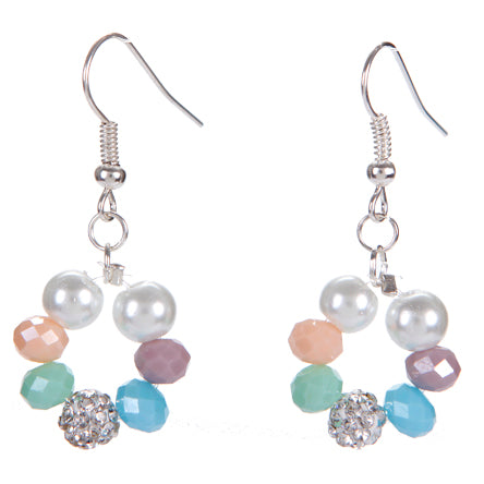 Aretes Con Perla Blanca Y Rondeles