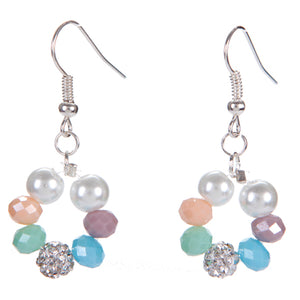 Aretes Con Perla Blanca Y Rondeles