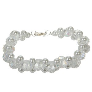 Pulsera Con Perla Blanca Y Rondel Ab