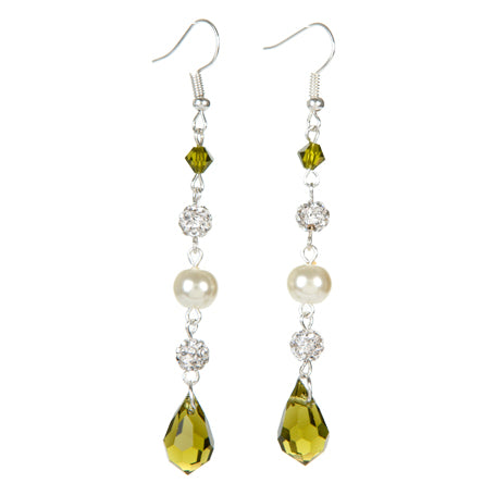 Aretes Con Perla Y Cristal Preciosa