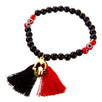 Fantasías Miguel Clave:CZ35 Pulsera Rojo Negro Con Borlas