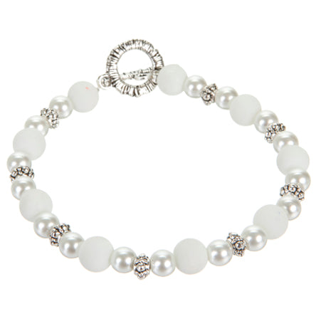 Pulsera Ensartada Con Cuenta Metal Niquel