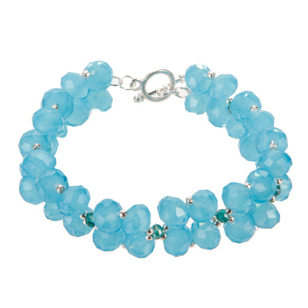 Pulsera Tejida Con Rondel Turquesa