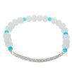 Fantasías Miguel Clave:CZ45 Pulsera Blanco-Azul Con Puente De Cristales