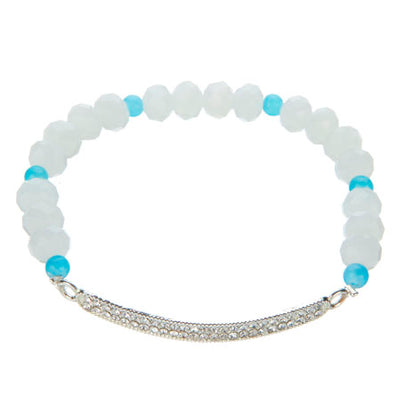 Fantasías Miguel Clave:CZ45 Pulsera Blanco-Azul Con Puente De Cristales