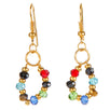 Fantasías Miguel Clave:CZ82 Aretes Oro Con Círculo De Rondeles Multicolor