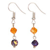 Fantasías Miguel Clave:CZ86 Aretes Plata Con Cristales Escalera Morado-Amarillo