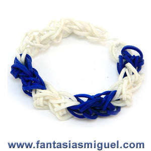 Pulsera Con Ligas Blanco-Azul