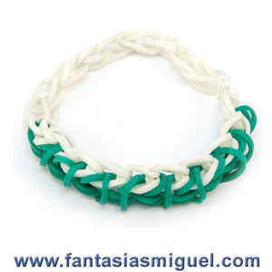 Pulsera Con Ligas Blanco-Agua