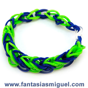 Pulsera Con Ligas Lima-Azul