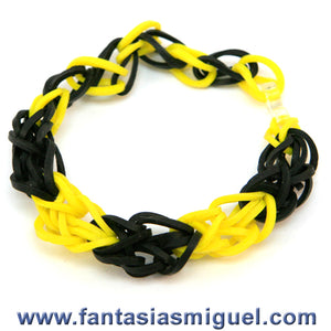 Pulsera Con Ligas Negro-Amarillo