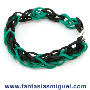 Pulsera Con Ligas Negro-Agua