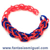 Fantasías Miguel Clave:DM115 Pulsera Con Ligas Rojo-Azul