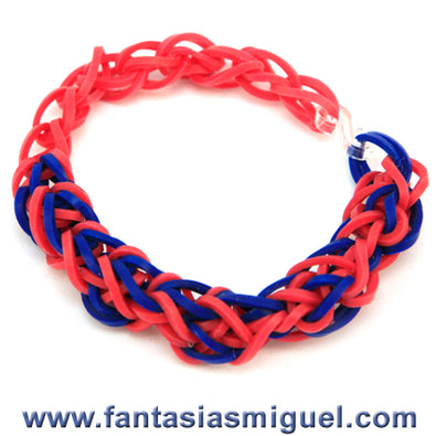 Fantasías Miguel Clave:DM115 Pulsera Con Ligas Rojo-Azul