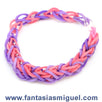 Fantasías Miguel Clave:DM116 Pulsera Con Ligas Morado-Rosa