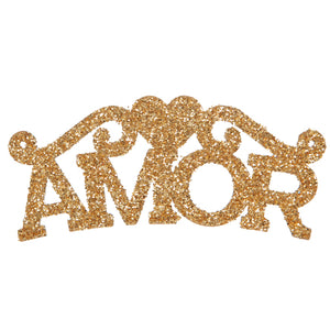 Letrero Amor Diamantado En Dorado