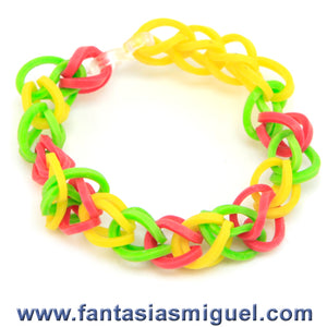 Pulsera De Cadena Sencilla, Amarillo Limón Rojo